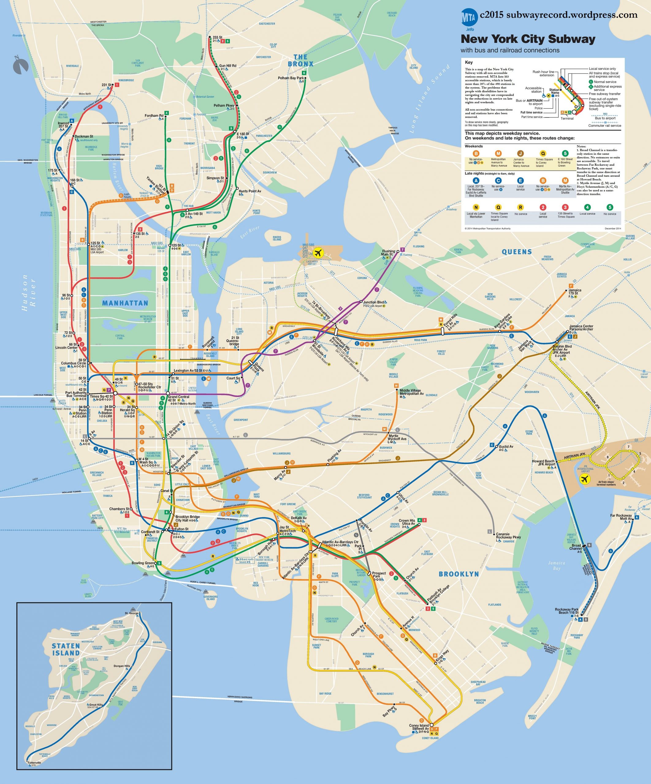 Washington Heights and Inwood subway map